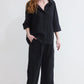 The Editor Linen Blend Wide Leg Trousers