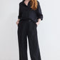 The Editor Linen Blend Wide Leg Trousers