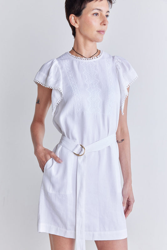 Embroidered Crete Short Dress
