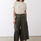 Cloud cream short-sleeve button top with crew neck and relaxed drape