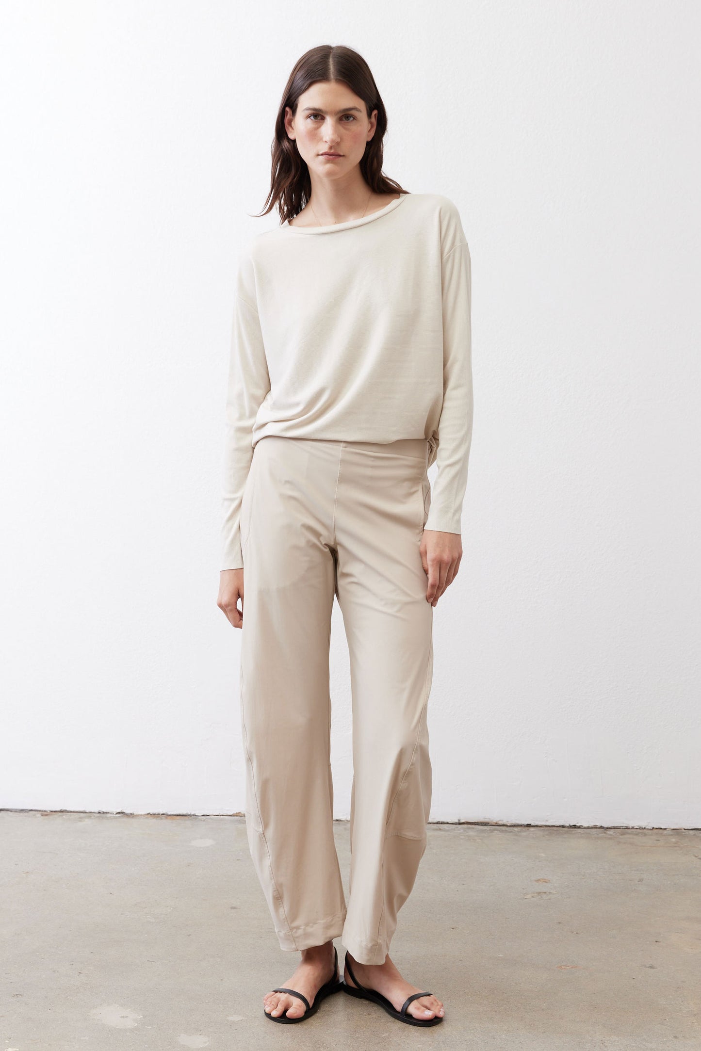 Cloud long-sleeve top with crew neck, full-length view