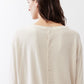 Cloud button-back long-sleeve top, back neckline with button detail