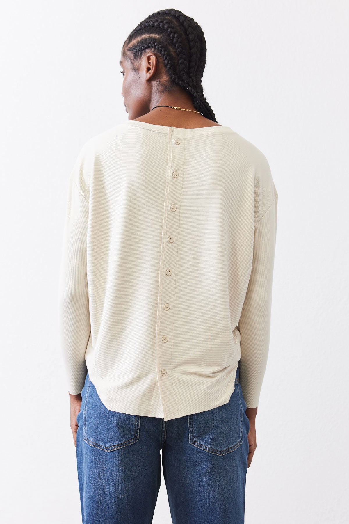 Essential Top With Buttons in the Back