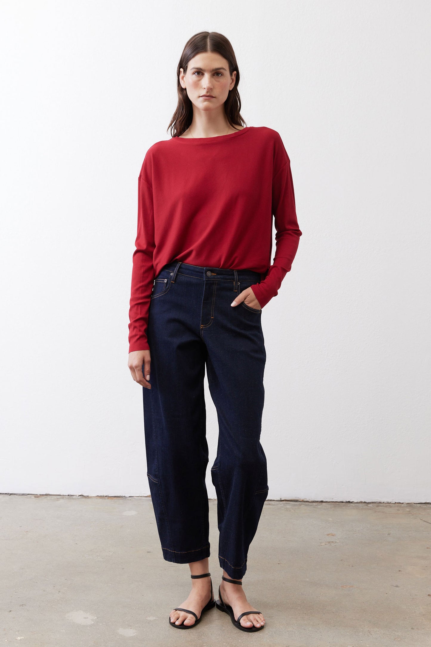 Garnet long-sleeve crewneck top