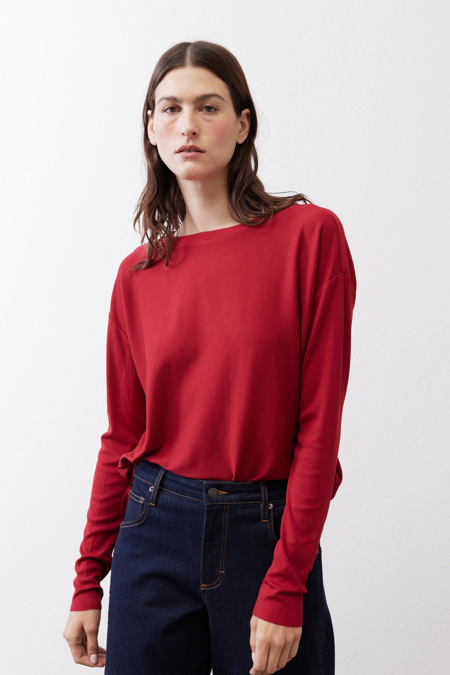 Garnet long-sleeve pullover top