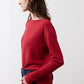 Garnet long-sleeve top with side drape