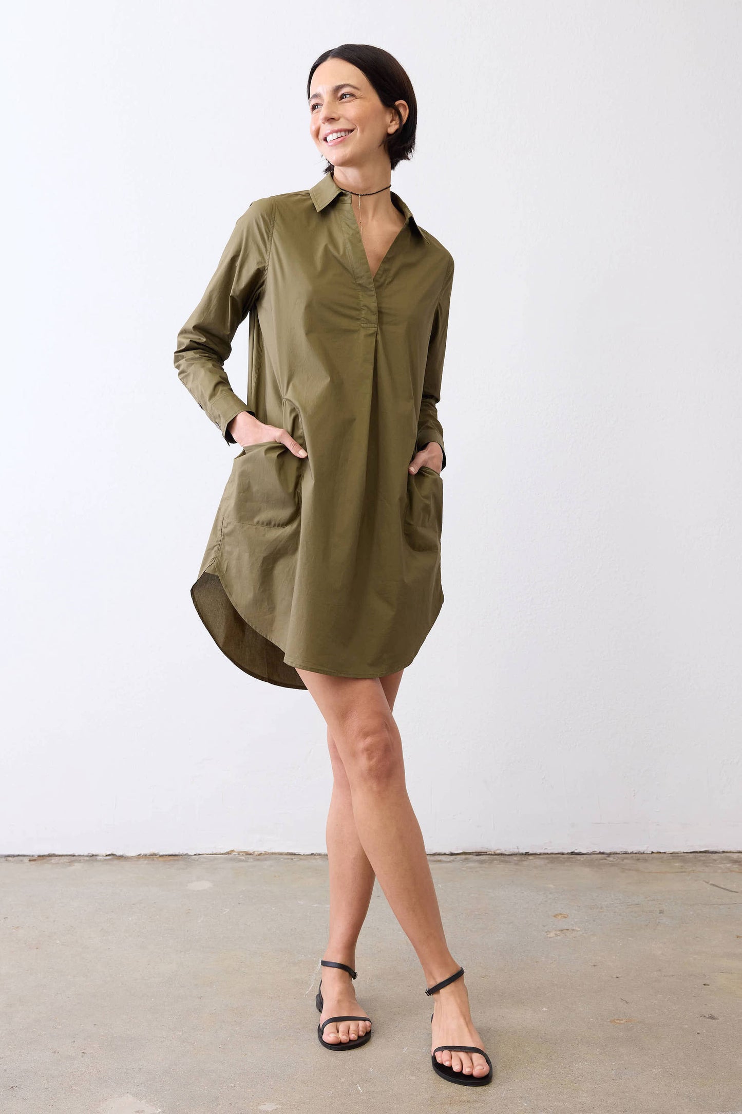 Everyday Poplin Shirt Dress