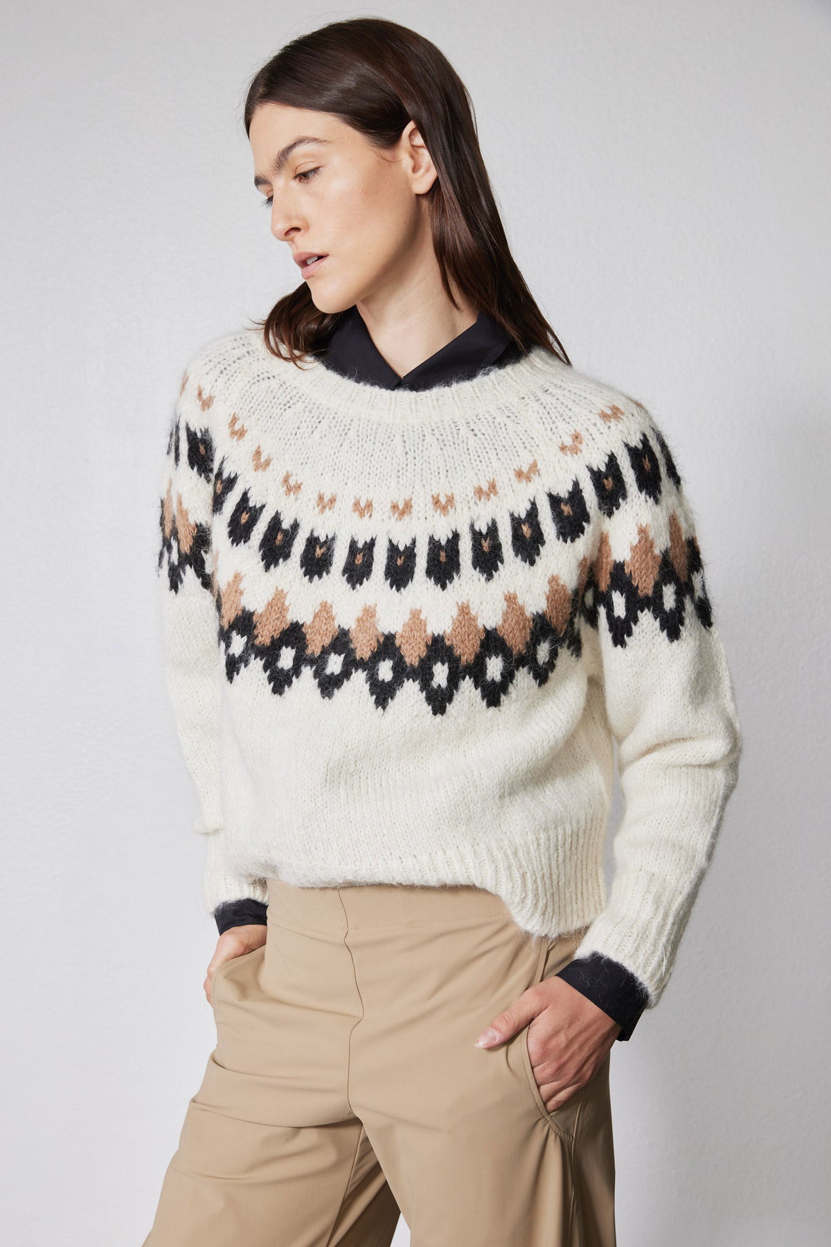 Wool Blend Pullover Fairisle Sweater