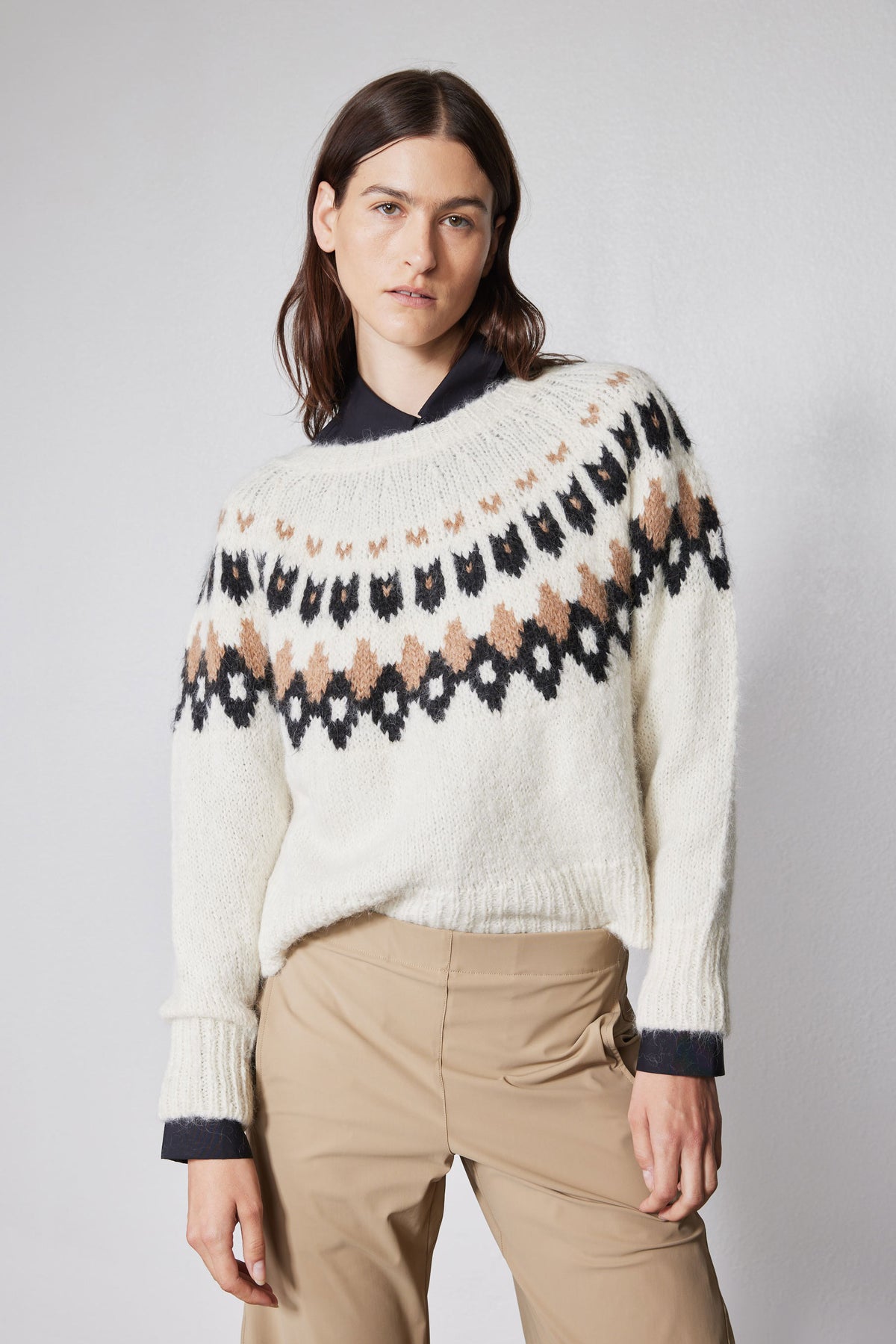 Wool Blend Pullover Fairisle Sweater