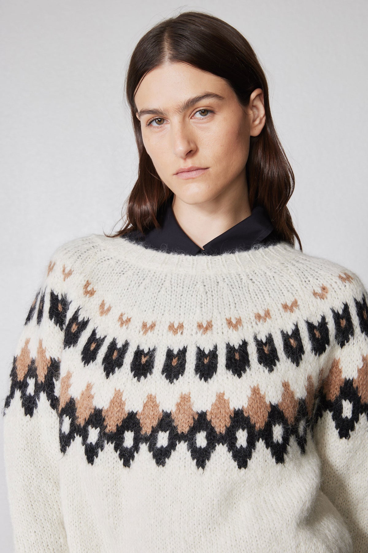 Wool Blend Pullover Fairisle Sweater