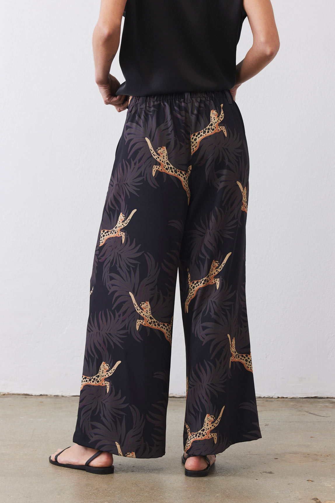 Front Pleat Wide Leg Trousers