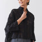 Oversized Geo Sheer Cropped Blouse