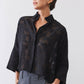 Oversized Geo Sheer Cropped Blouse