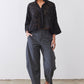 Oversized Geo Sheer Cropped Blouse