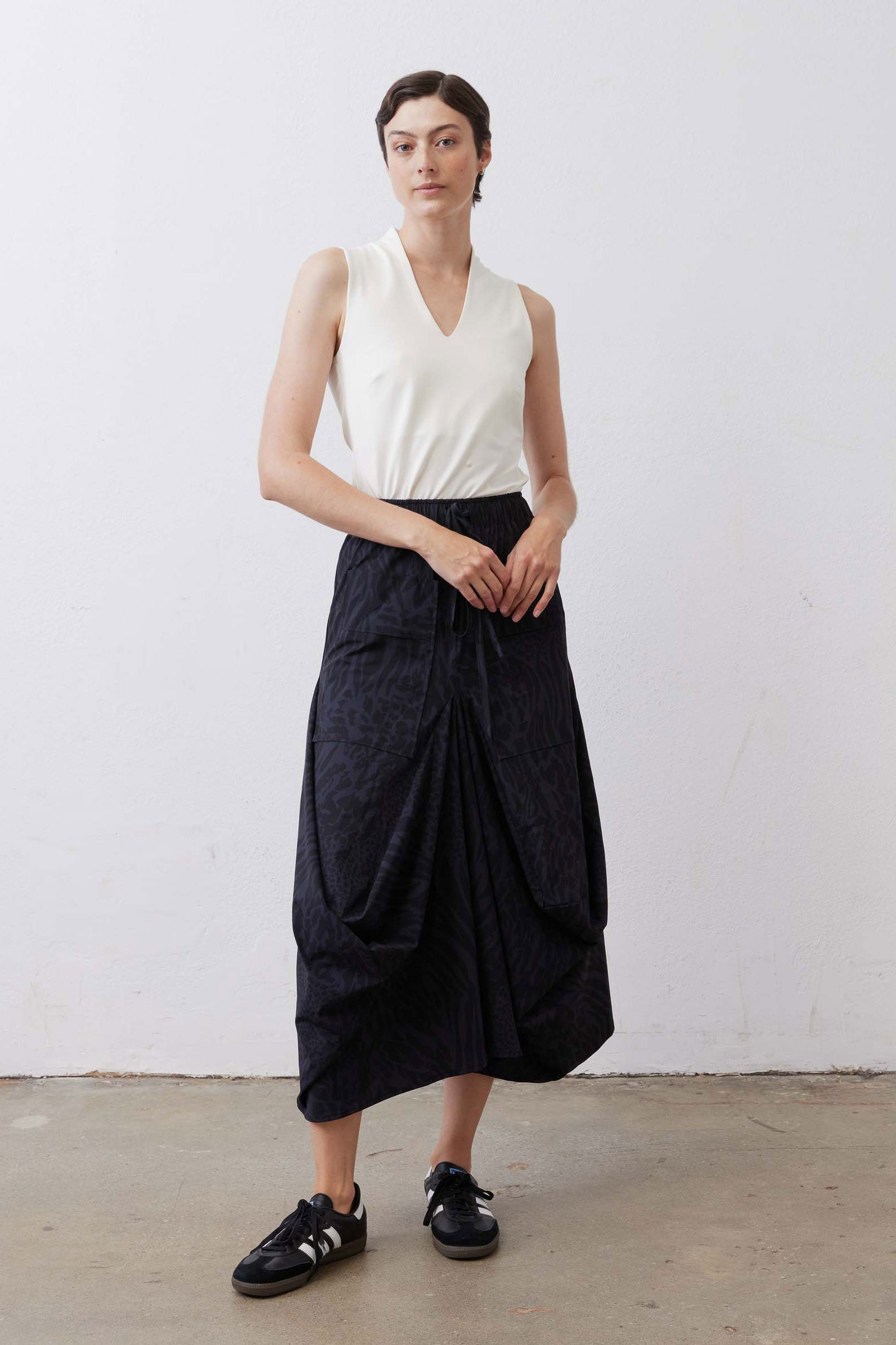 The Go-To Skirt | Dark Navy Animal – Ruti