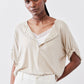 Half Button Elbow Sleeve Top