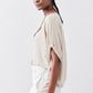 Half Button Elbow Sleeve Top