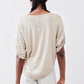 Half Button Elbow Sleeve Top