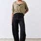 Half Button Elbow Sleeve Top