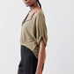 Half Button Elbow Sleeve Top