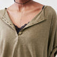 Half Button Elbow Sleeve Top