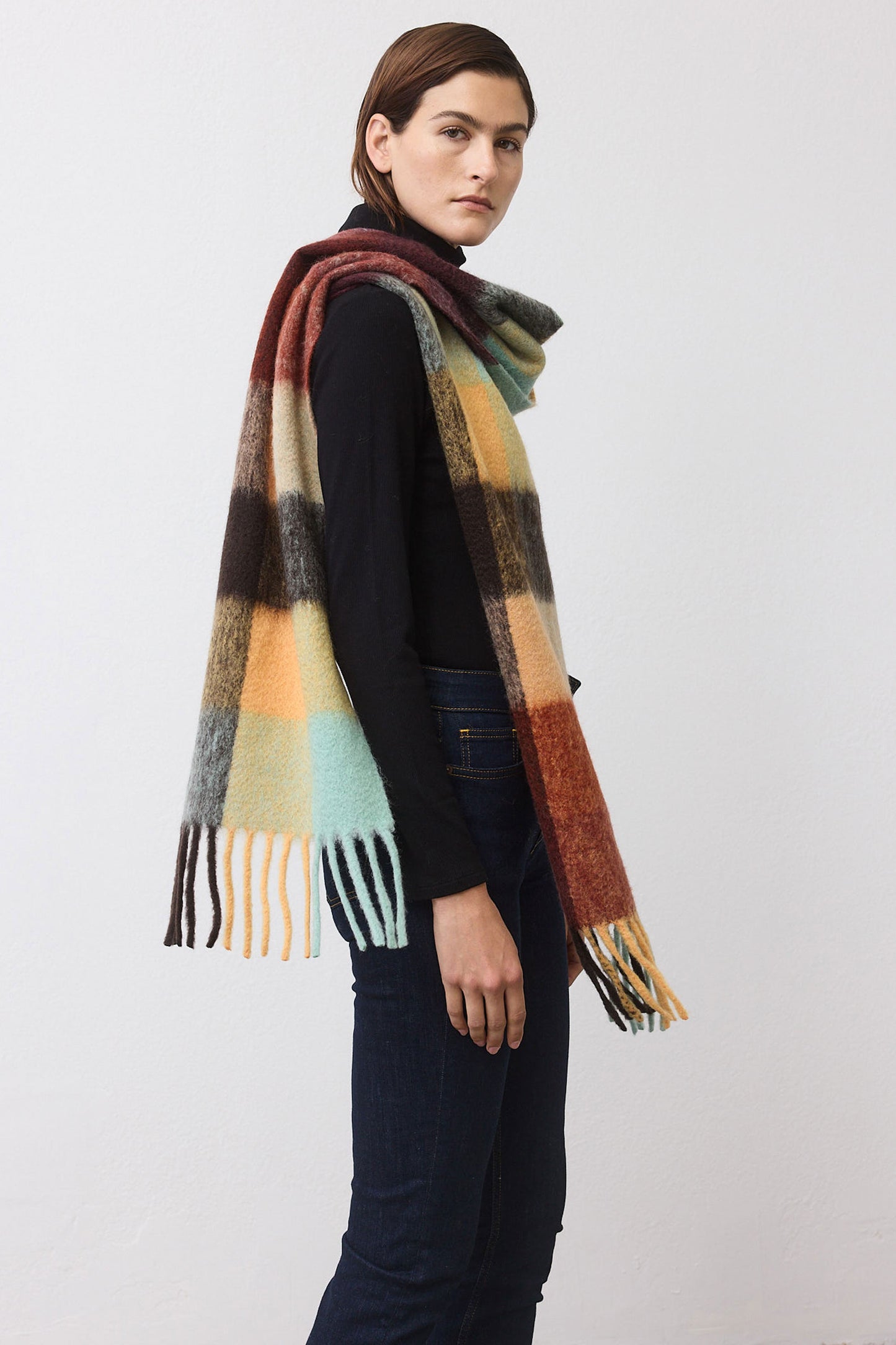 The Plaid Wool Mohair Scarf