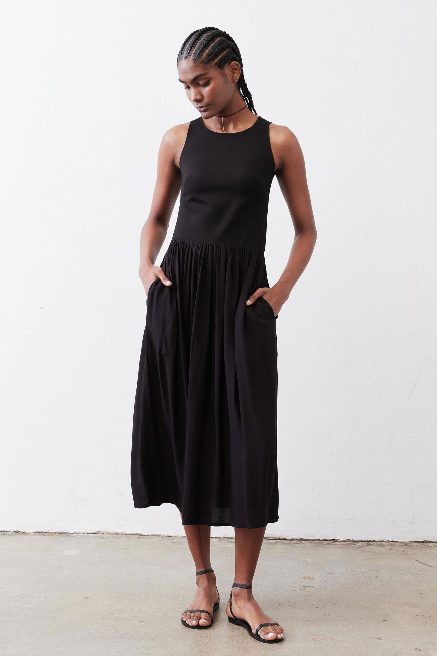 High Neck Tank Dress Black / XS