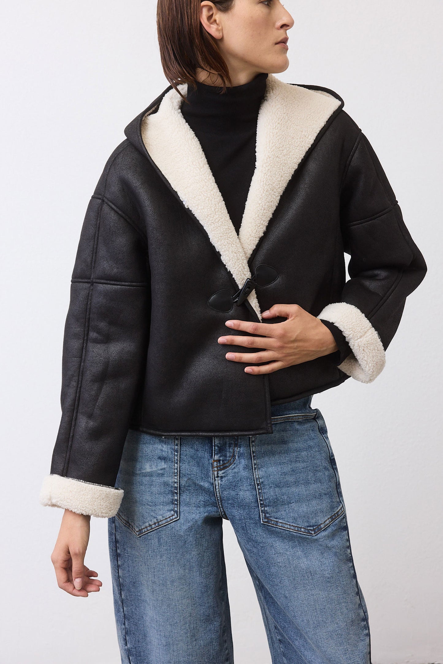 The Hooded Shearling Jacket