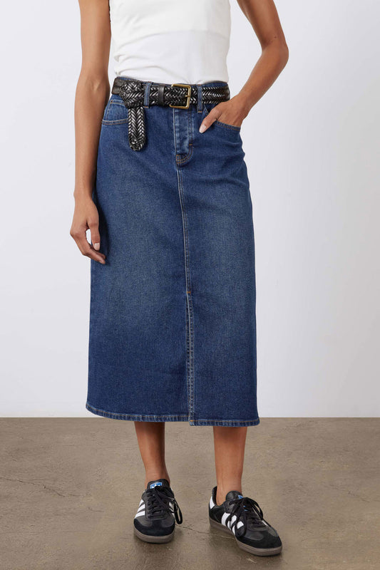 The Iconic Denim Midi Skirt