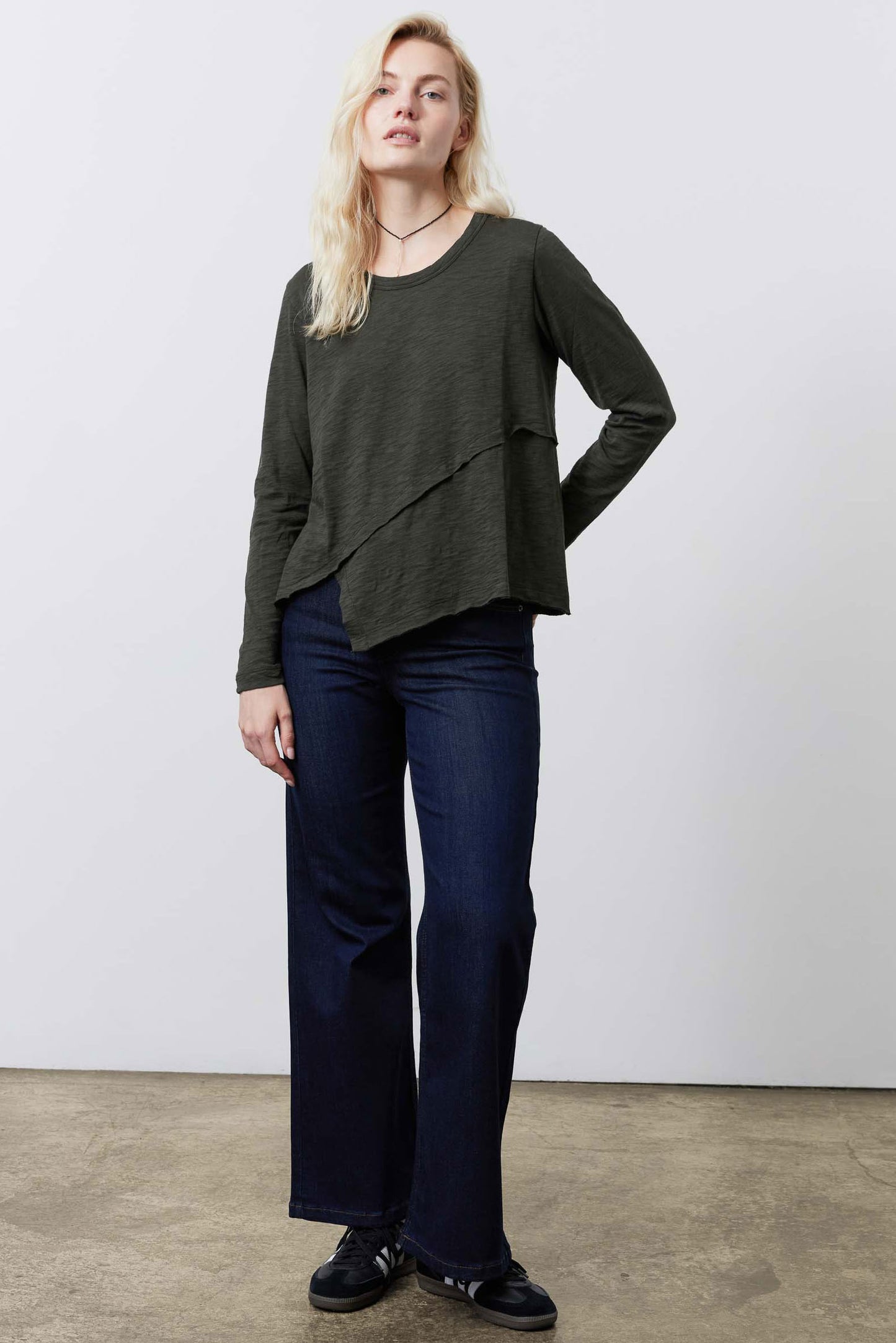 Inner Glow Asymmetric Long Sleeve Top