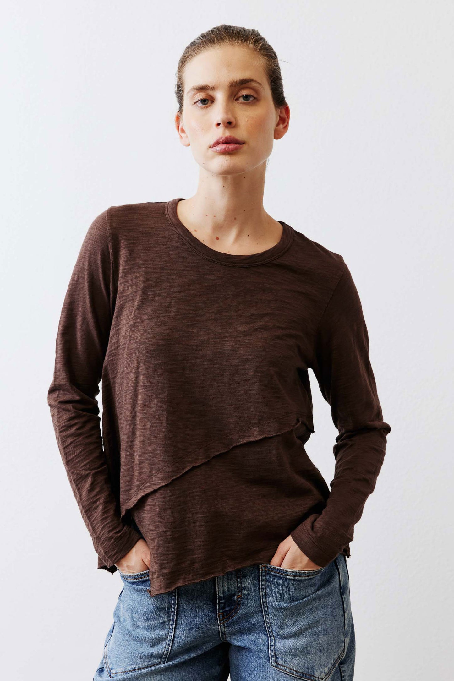 Inner Glow Asymmetric Long Sleeve Top