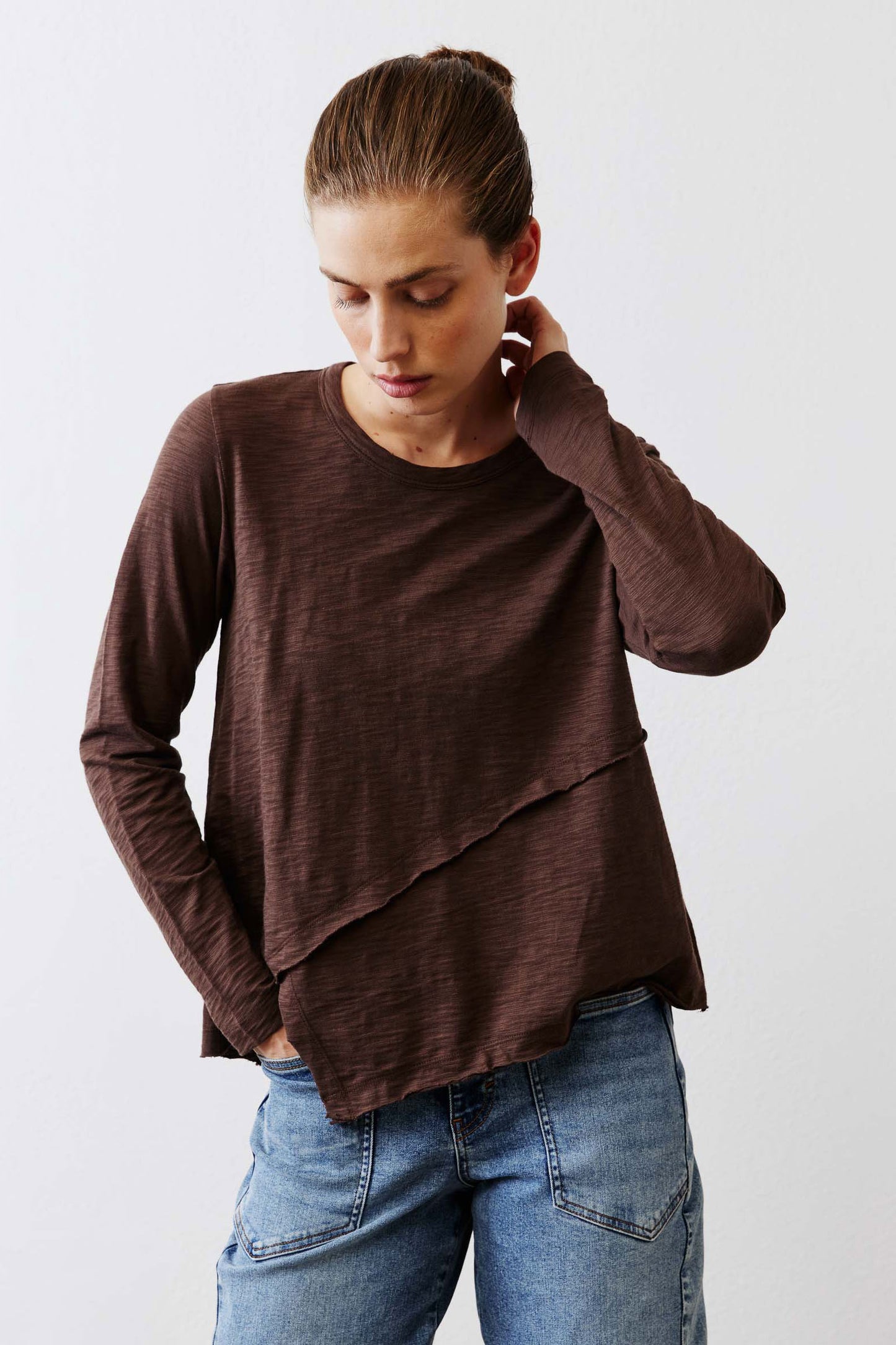 Inner Glow Asymmetric Long Sleeve Top