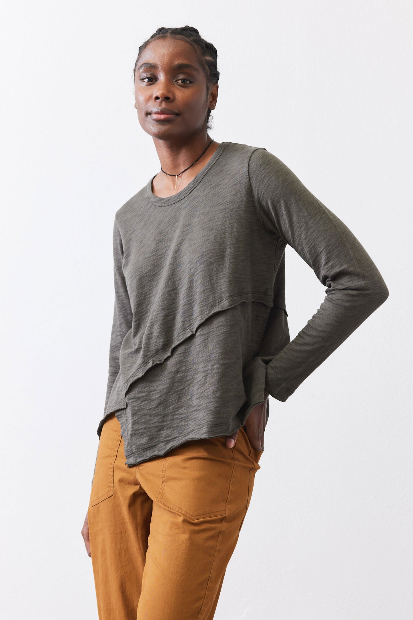 Inner Glow Asymmetric Long Sleeve Top