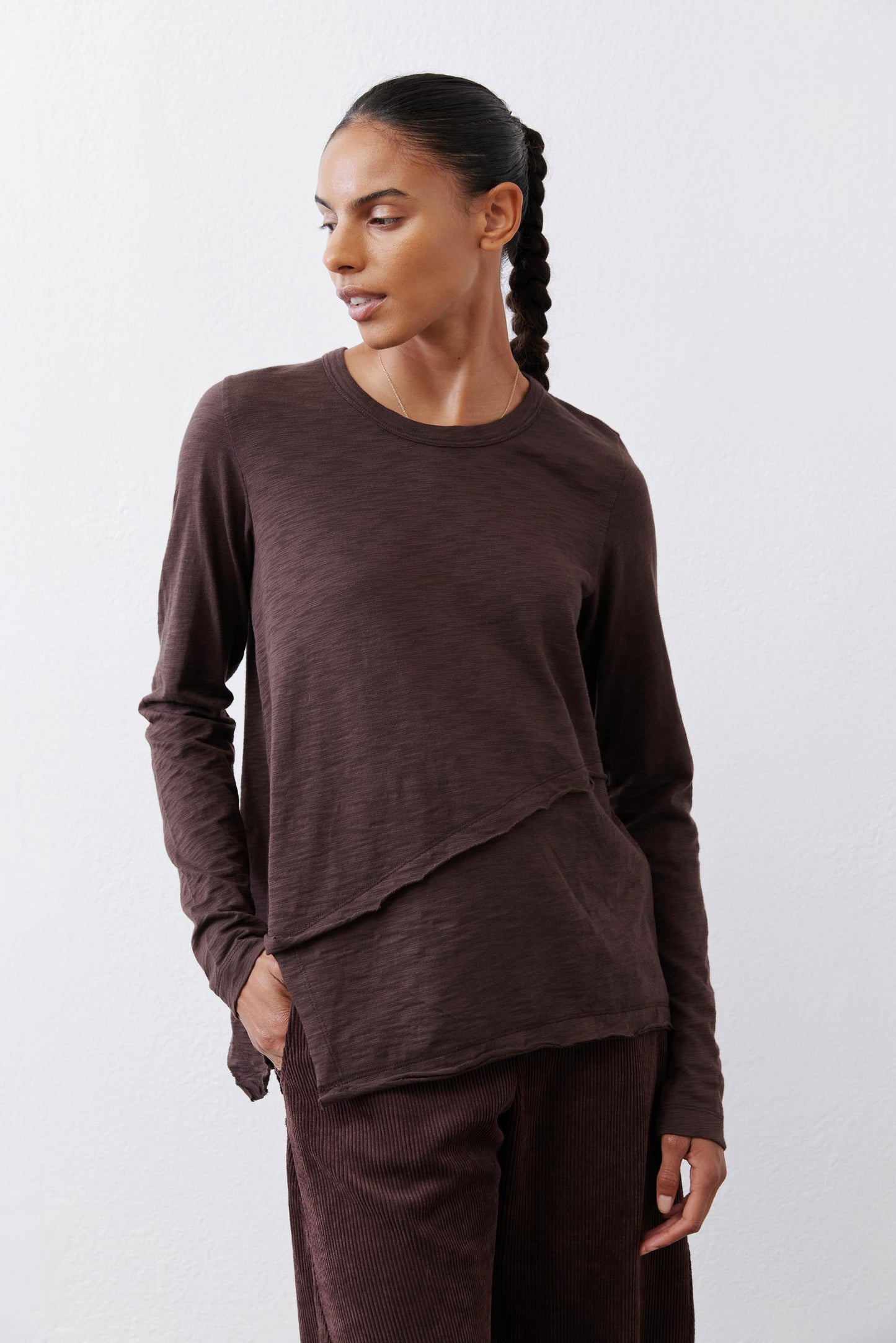 Inner Glow Asymmetric Long Sleeve Top