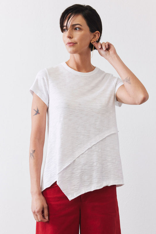 Inner Glow Asymmetric Short Sleeve Top