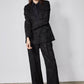 Wide Leg Pleat Jacquard Pants