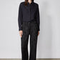 Wide Leg Pleat Jacquard Pants