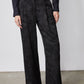 Wide Leg Pleat Jacquard Pants