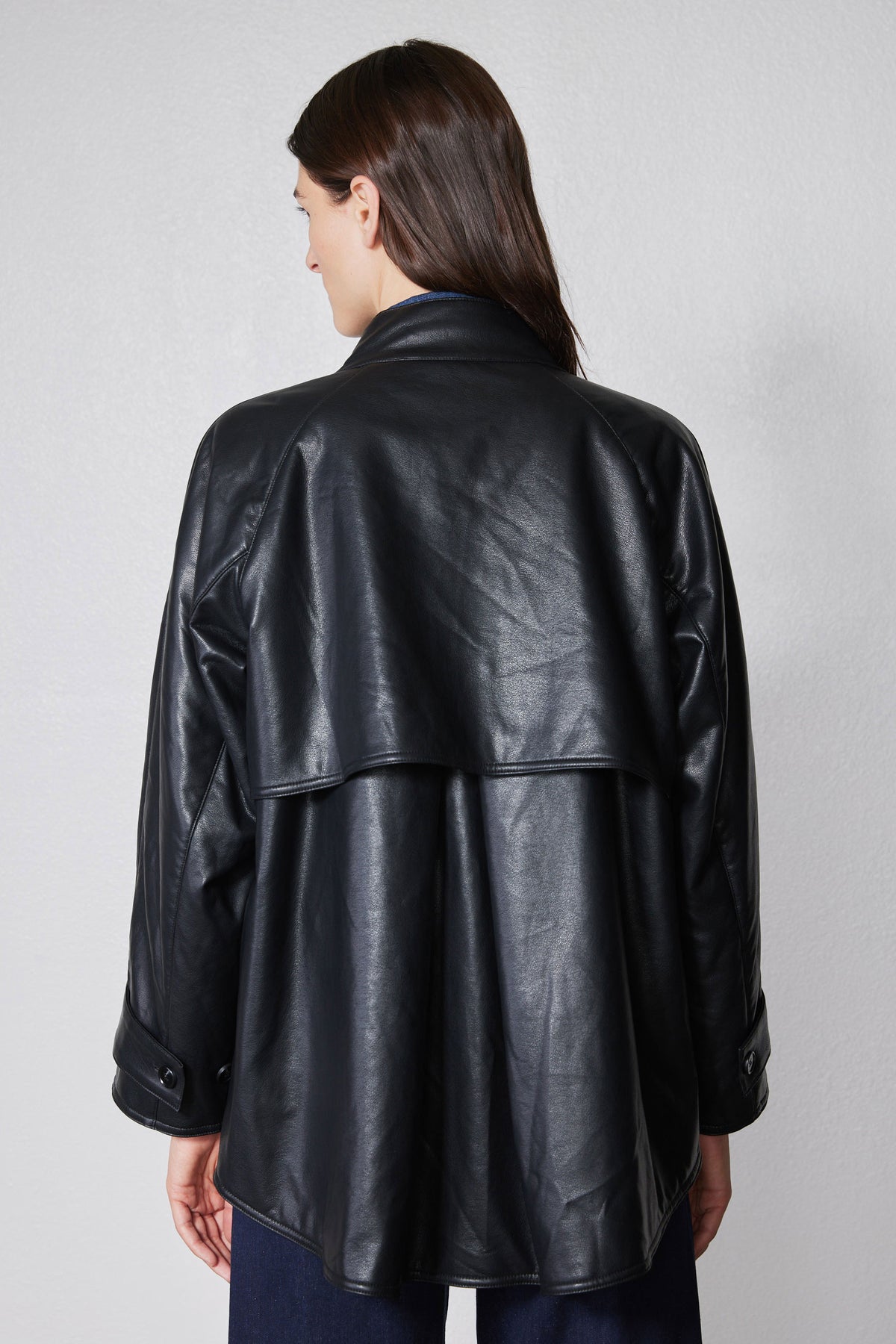 Vegan Leather Swing Jacket