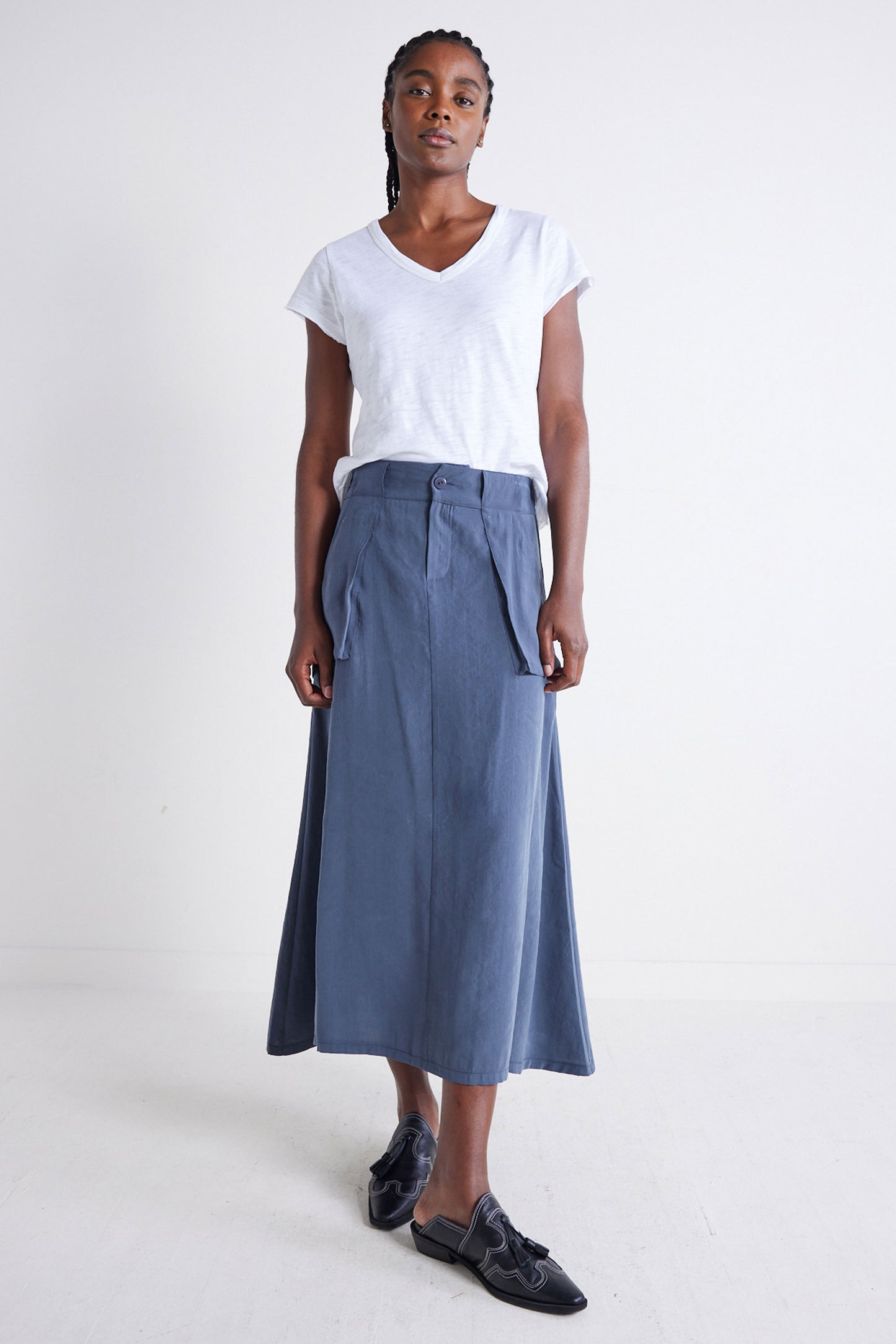 Light Poplin Utility Skirt