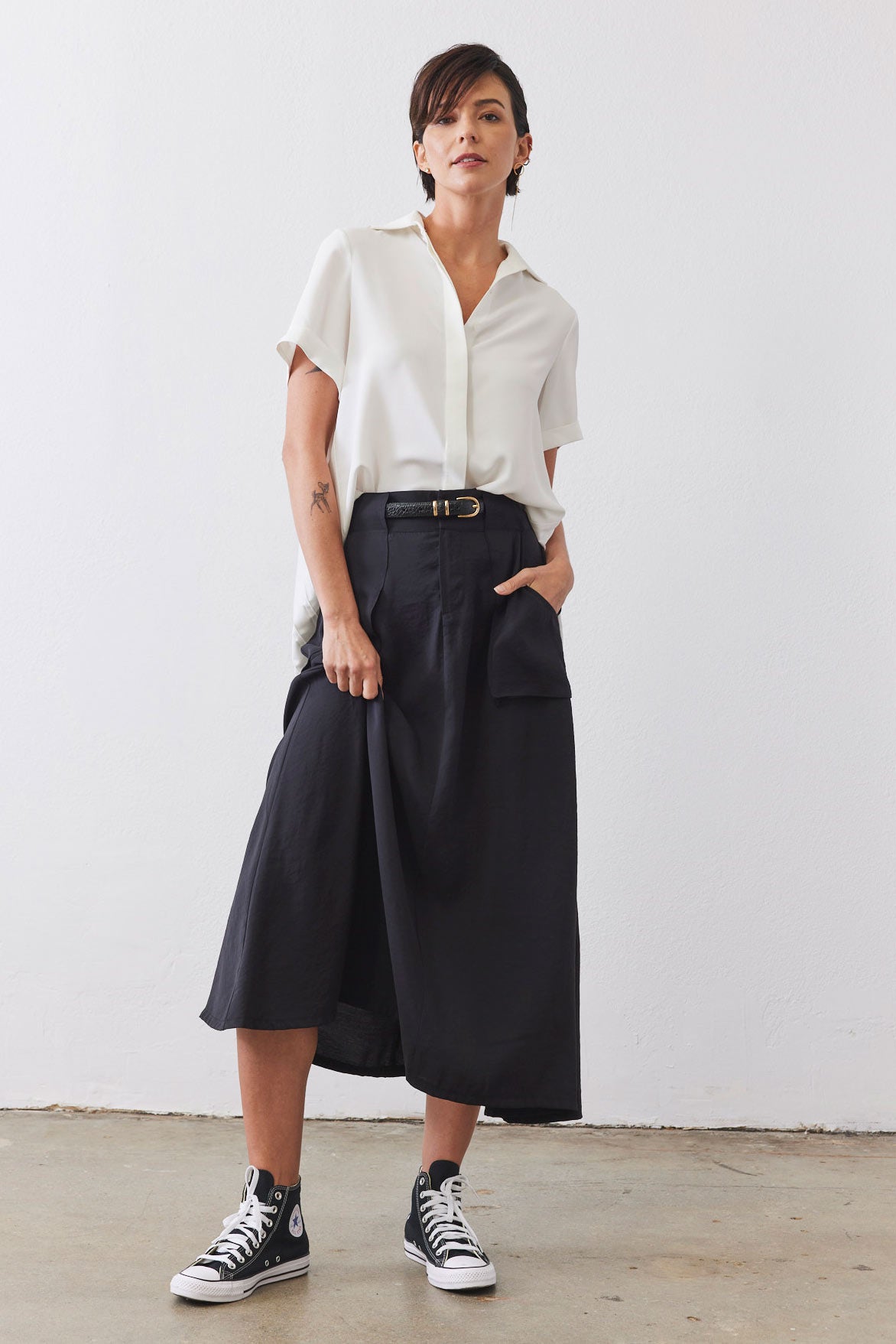 Light Poplin Utility Skirt