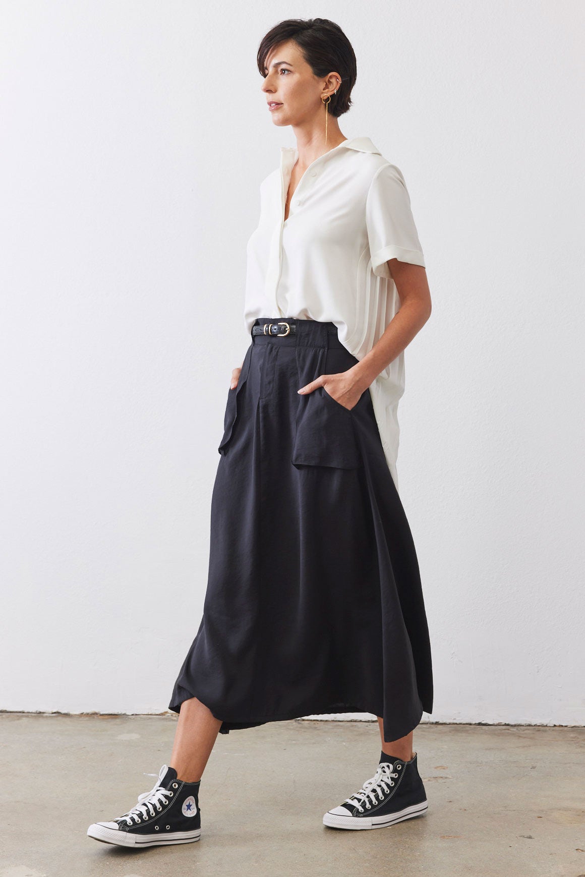 Light Poplin Utility Skirt