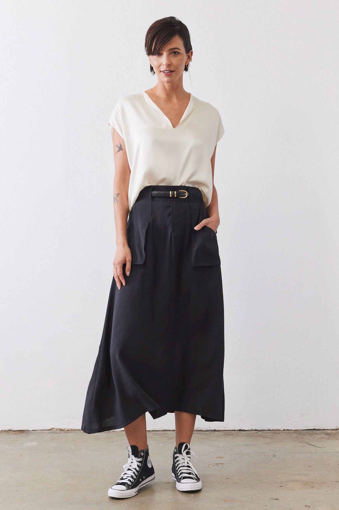 Light Poplin Utility Skirt