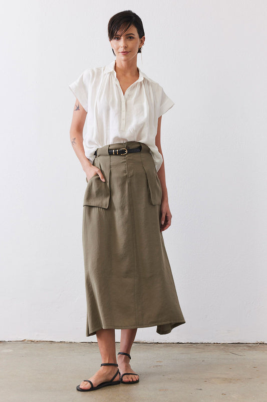 Light Poplin Utility Skirt