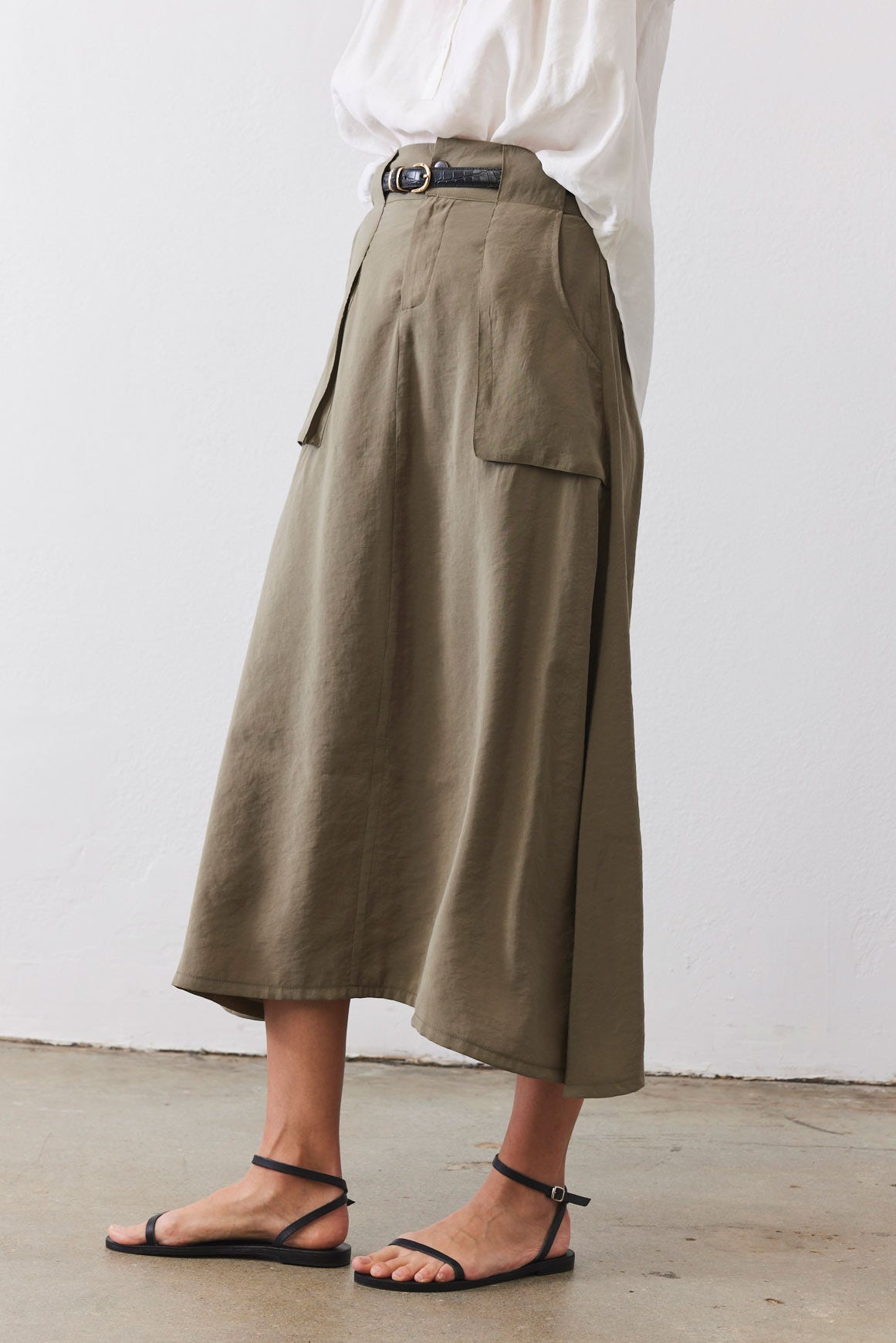 Light Poplin Utility Skirt