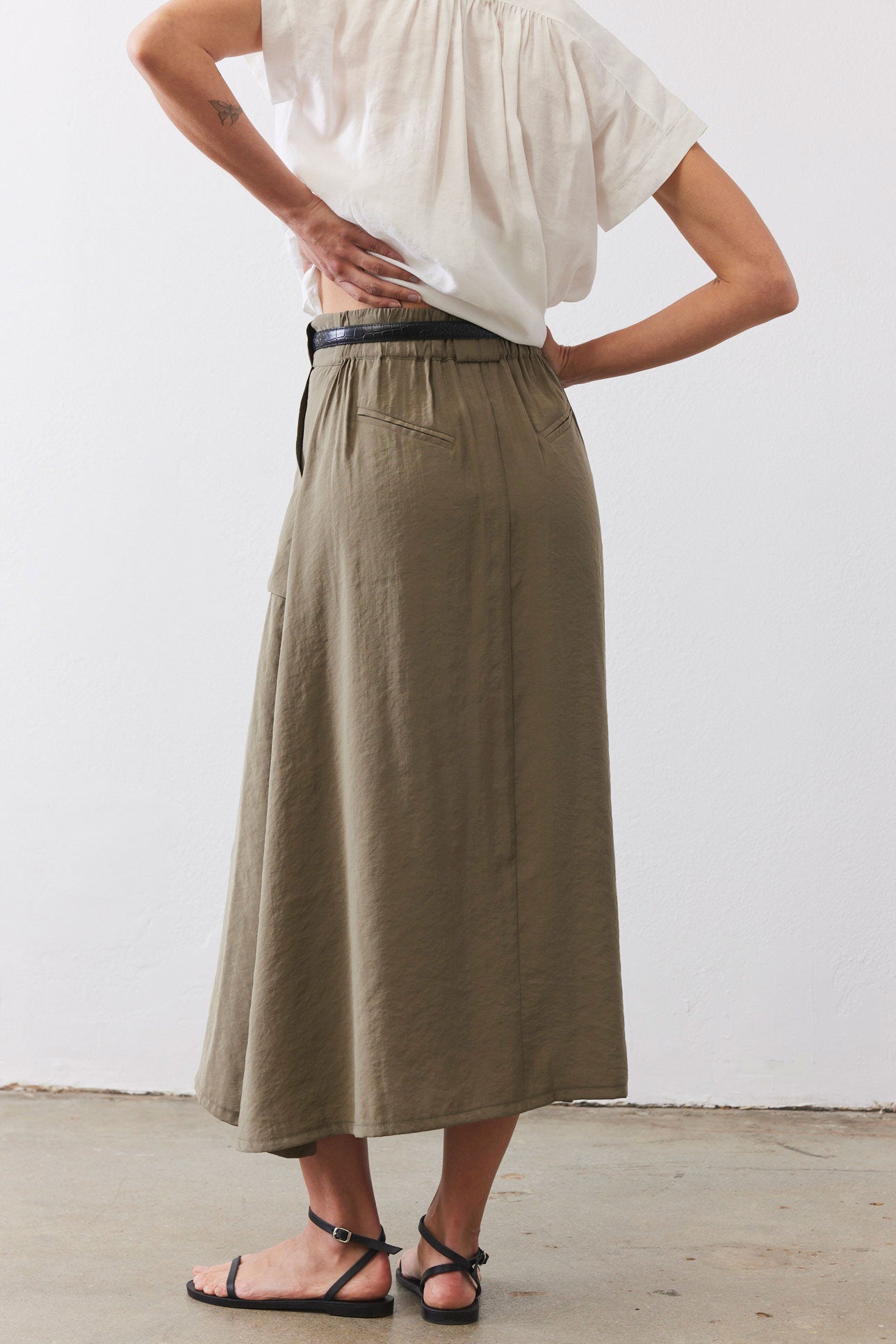 Light Poplin Utility Skirt