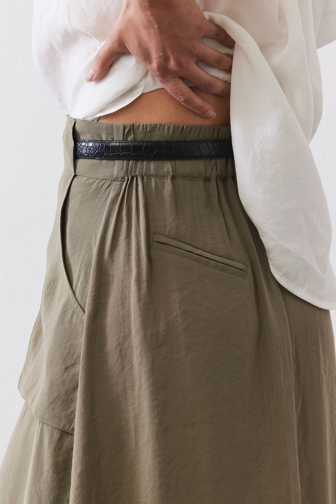 Light Poplin Utility Skirt