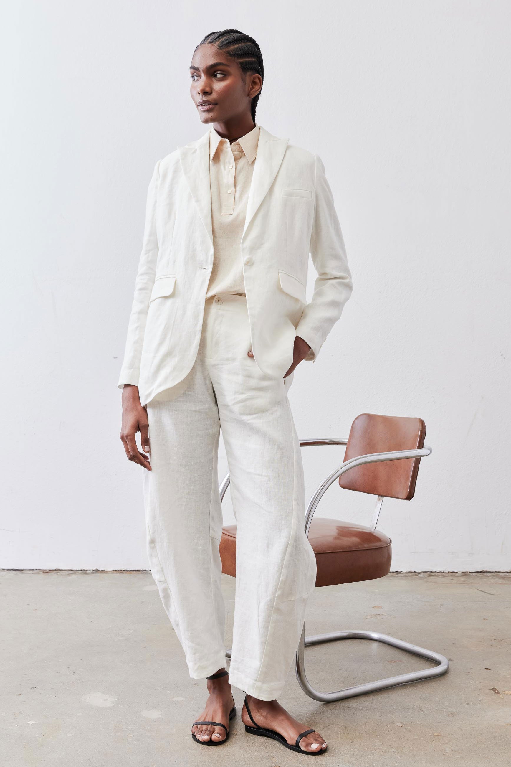 white linen dress pants The Uptown Loose Linen Pants