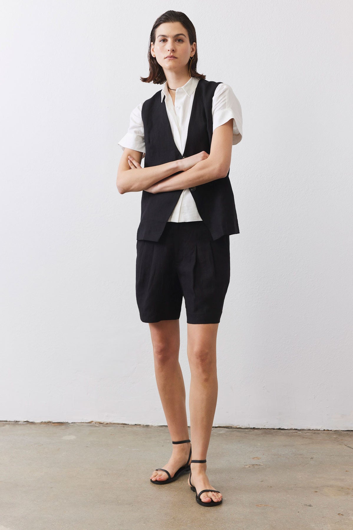 The Linen Button Vest