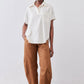 Pullover Short Sleeve Linen Blouse